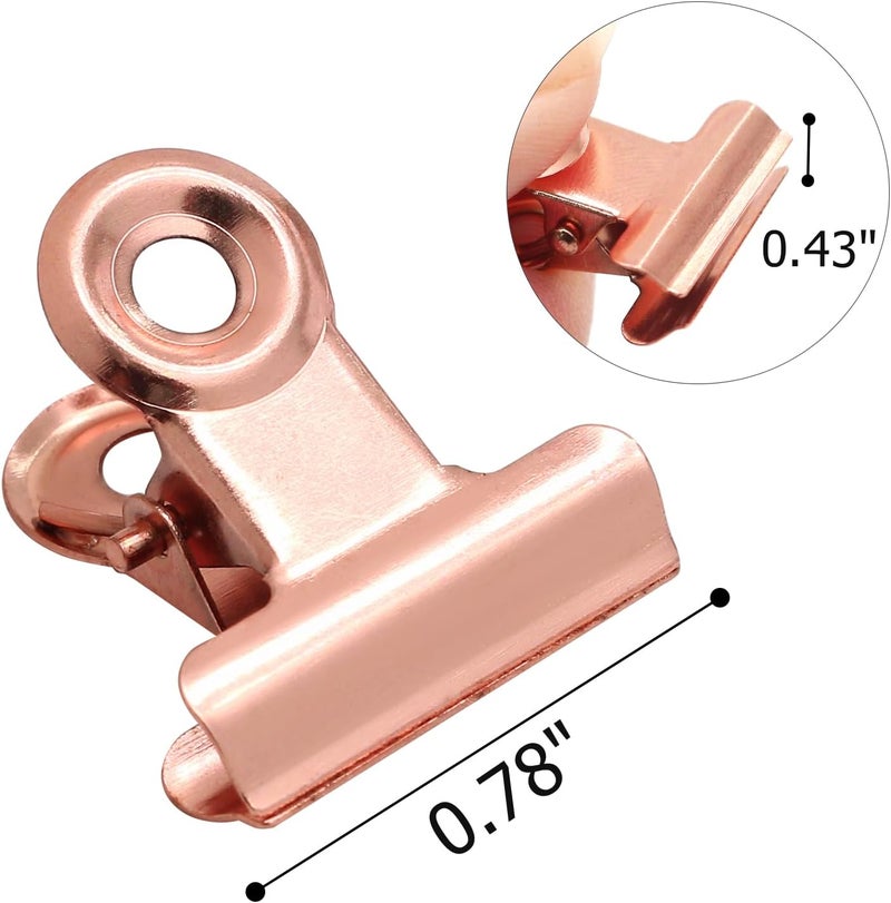 Coufce 40 Pack Small Bulldog Clips 0.78 Inch Metal Hinge Clips Hinge Binder Clips Clamps Ideal for Drawings Tags, Bags, Drawings, Crafts, Office, and Home Kitchen (Black, Bronze, Rose Gold, Silver) - Image 2